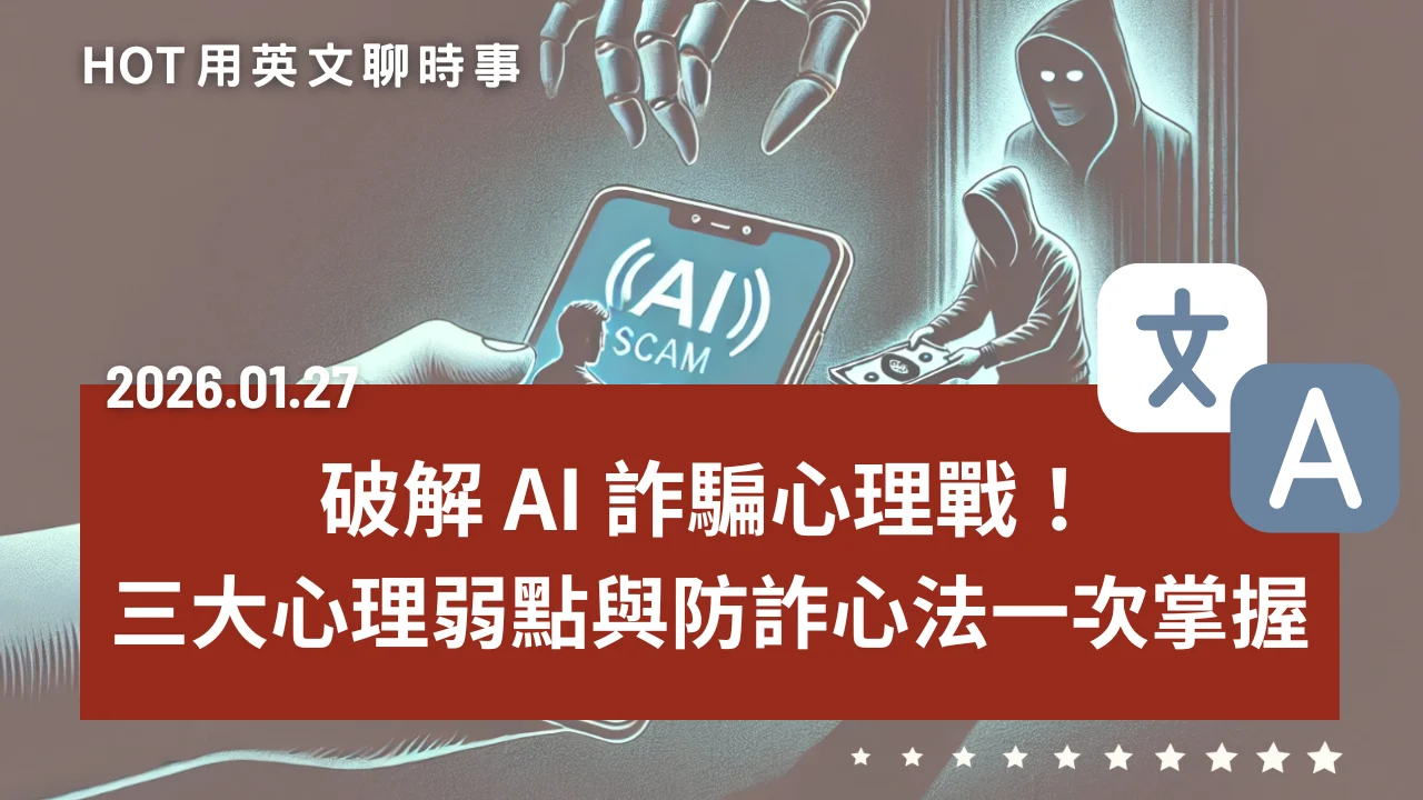 熱門時事分享：破解 AI 詐騙心理戰！三大心理弱點與防詐心法一次掌握｜20260127
