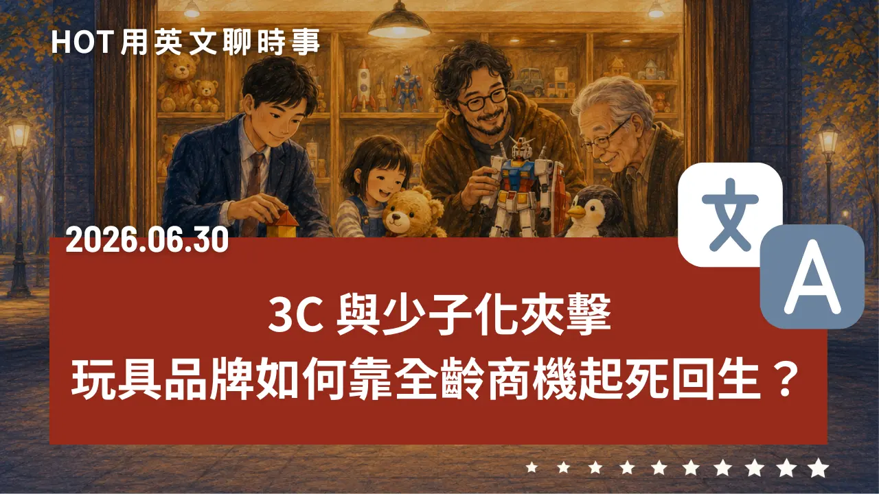 熱門時事分享：3C 與少子化夾擊， 玩具品牌如何靠全齡商機起死回生？｜20260630