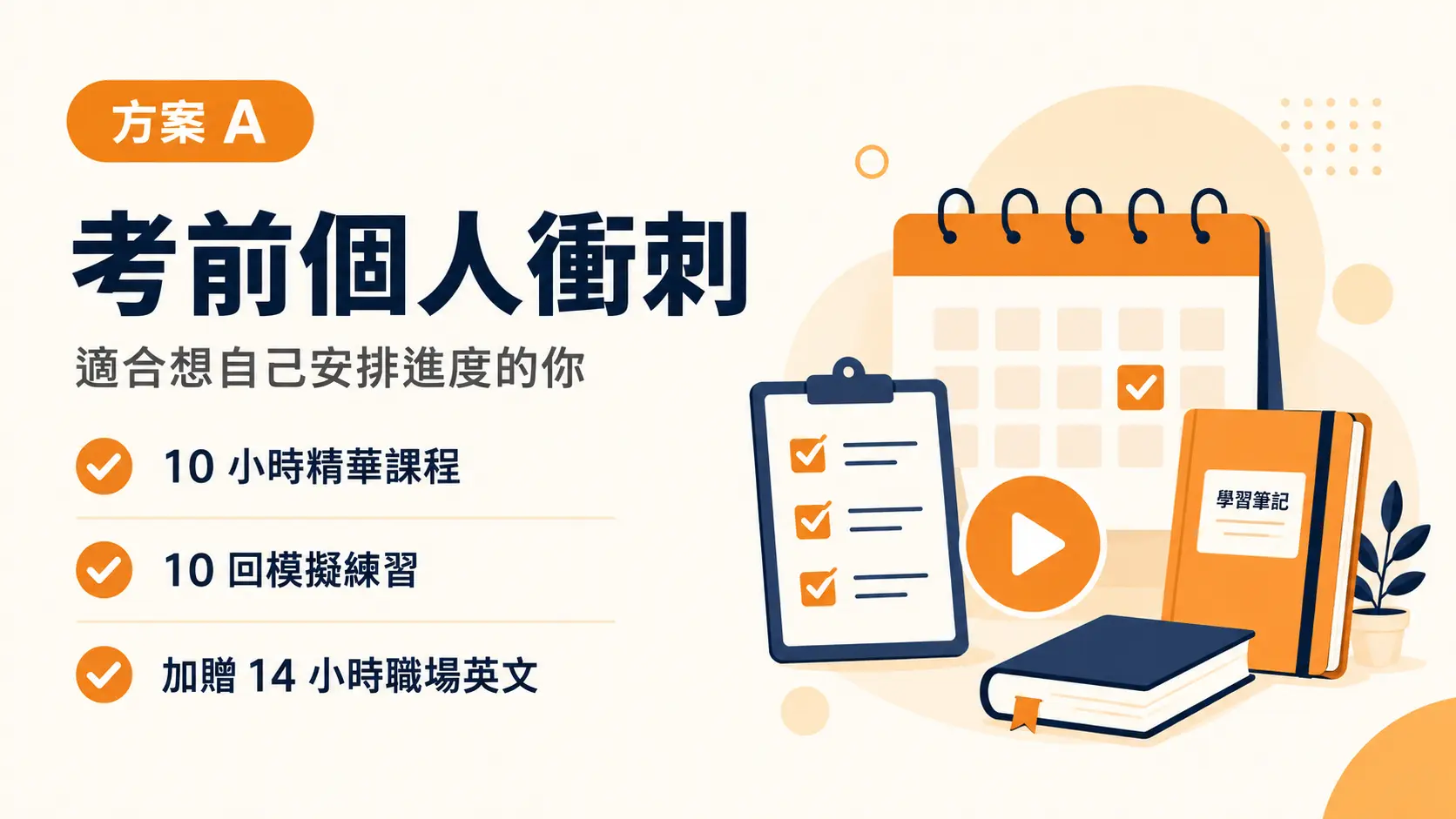 方案 A：考前個人衝刺