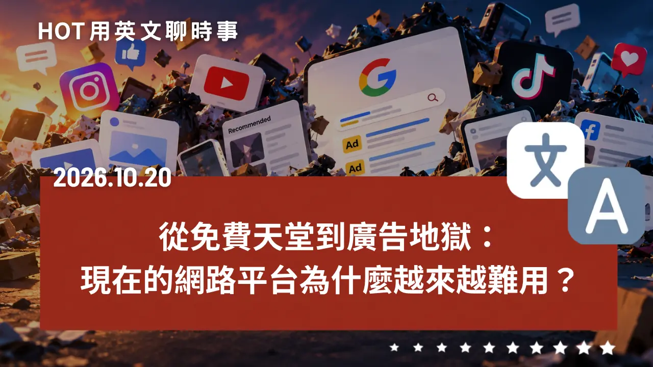熱門時事分享：從免費天堂到廣告地獄：現在的網路平台為什麼越來越難用？｜20261020